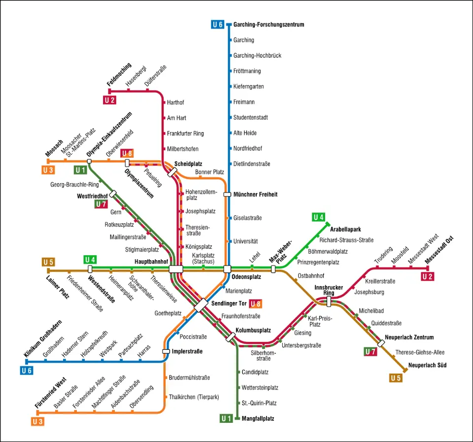 mappa metropolitana di monaco