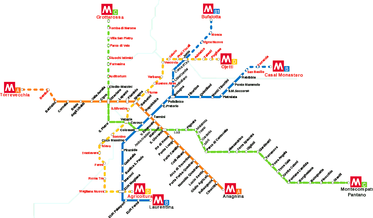 Metropolitana Di Roma Orari Fermate Mappa