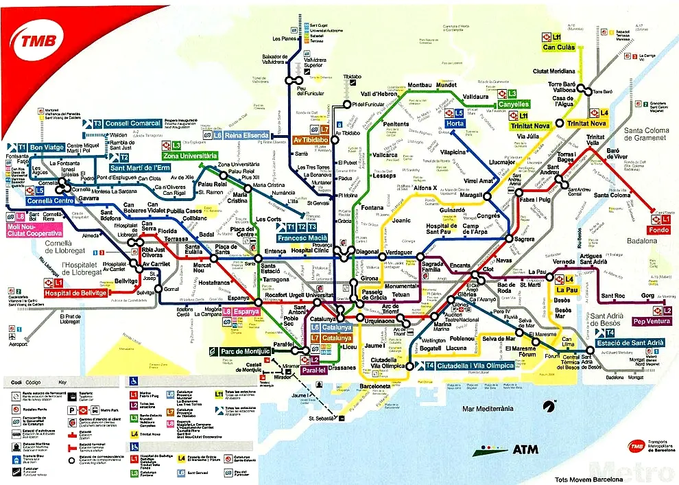 Mappa Linee Metropolitana Barcellona