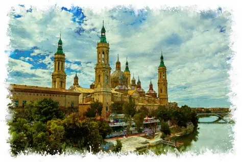 Foto panoramica di Zaragoza