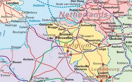 Ferrovie Belgio Mappa