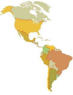 Cartina America del Nord e del Sud