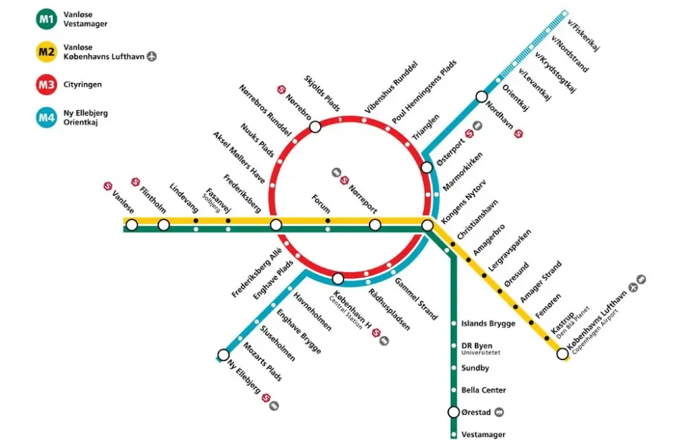 mappa metropolitana di copenhagen