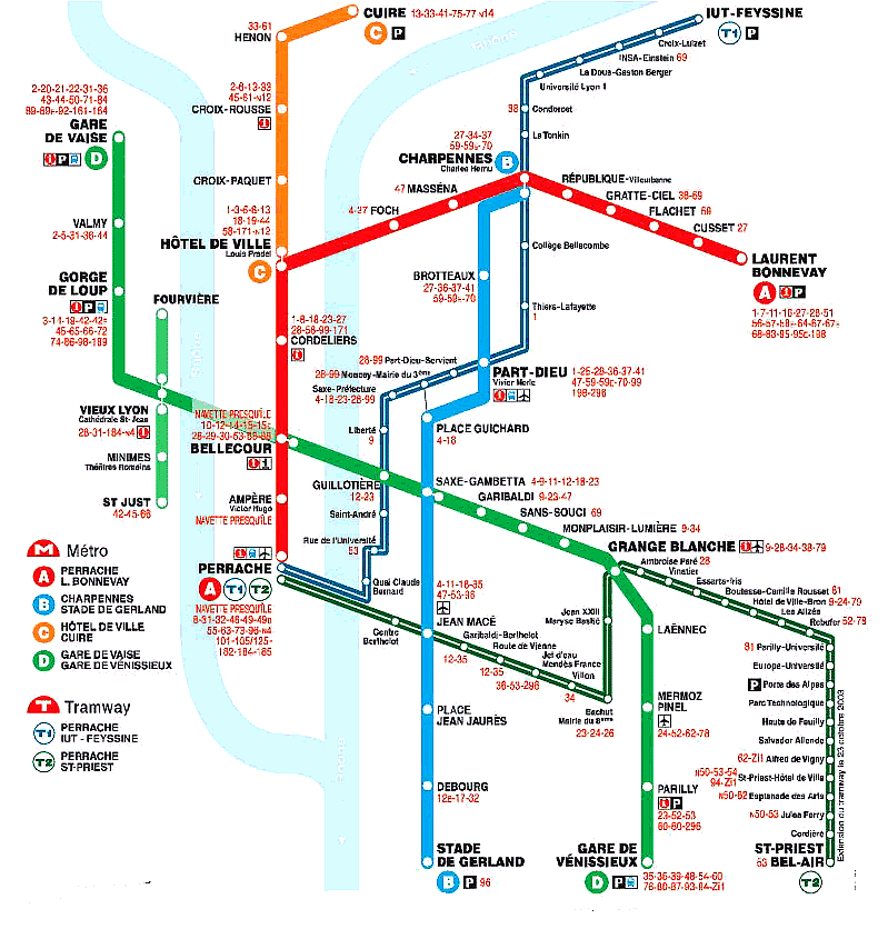 Mappa Metropolitana di LIONE