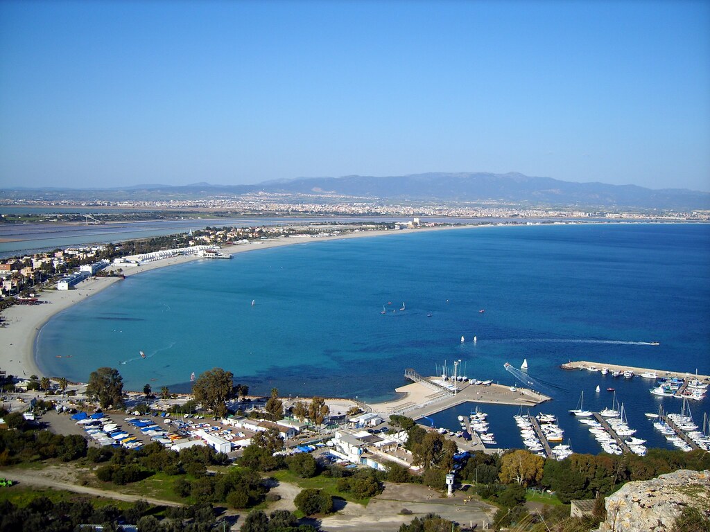 Panorama spiaggia del Poetto di Cagliari