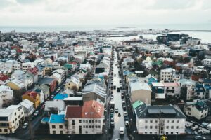 vista aerea di Reykjavik capitale islanda