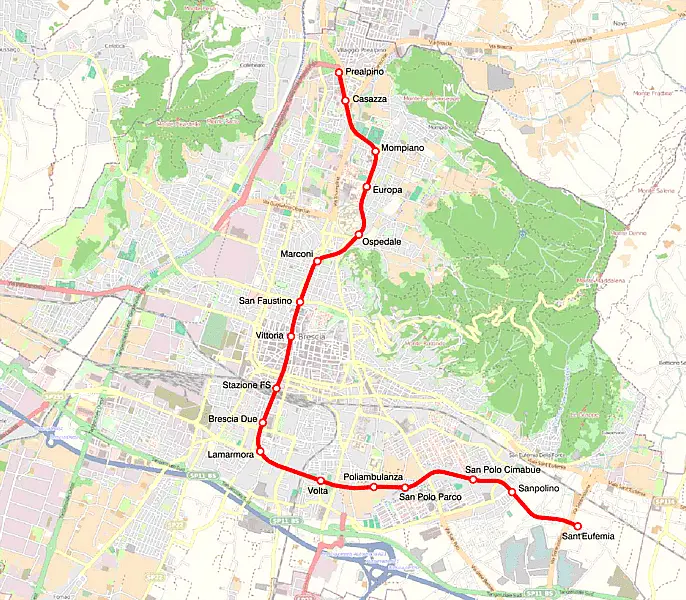Mappa Metropolitana di Brescia