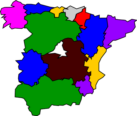 mappa regioni spagnole