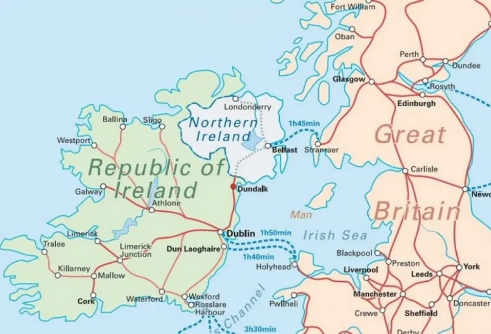 Mappa Ferrovie Irlandesi