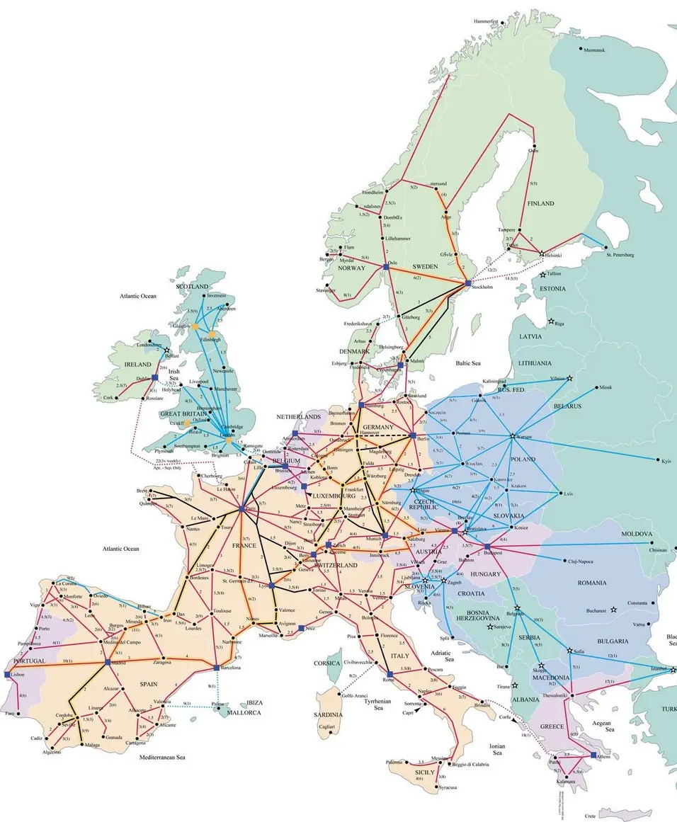 Linee ferroviarie europee